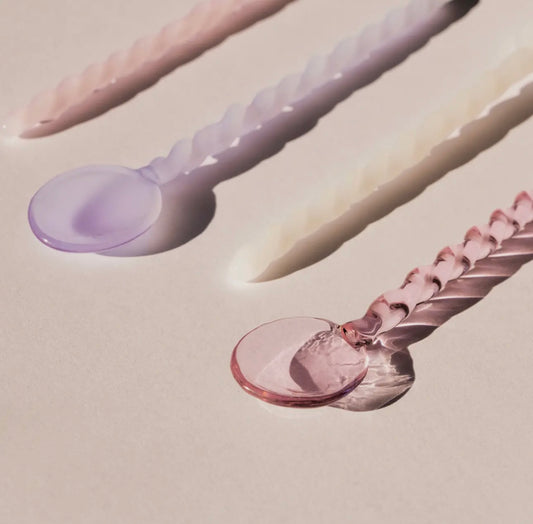 Pastel twisted glass spoons - set of four
