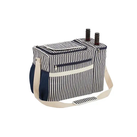 Navy stripe picnic cooler bag