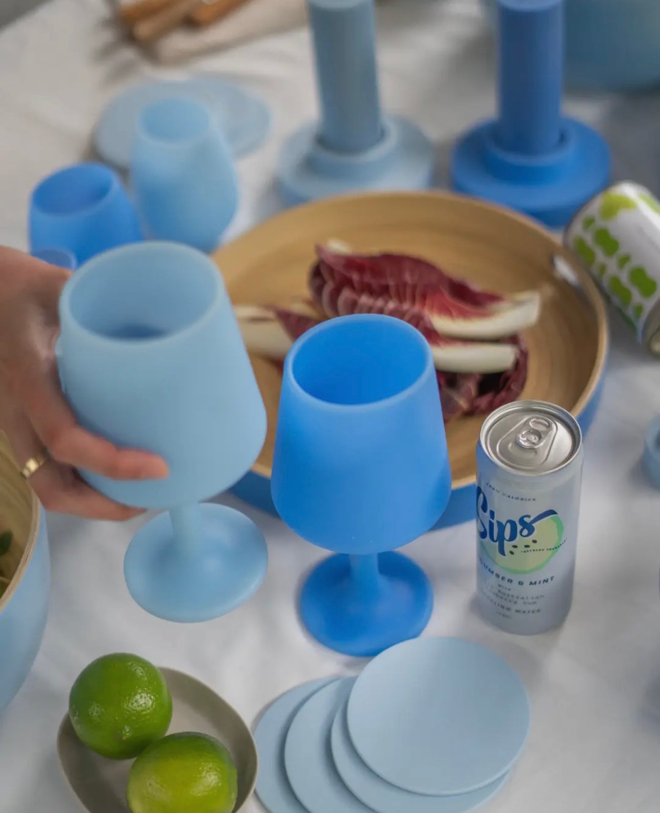 Unbreakable silicone wine glasses - sky & kingfisher