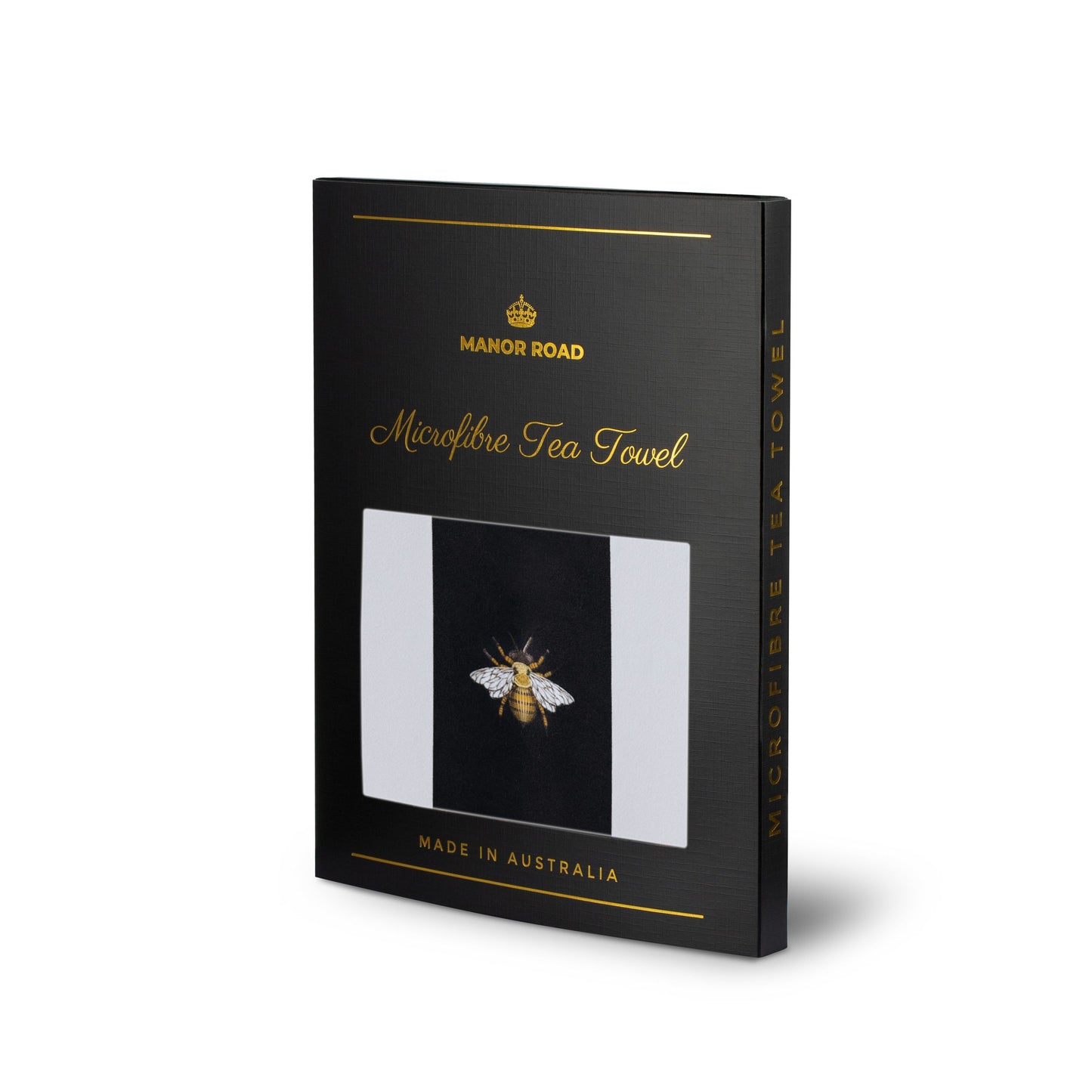 Striped bee microfibre tea towel