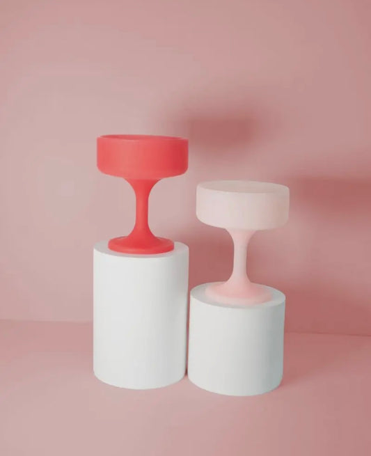 Unbreakable silicone cocktail glasses - cherry & blush