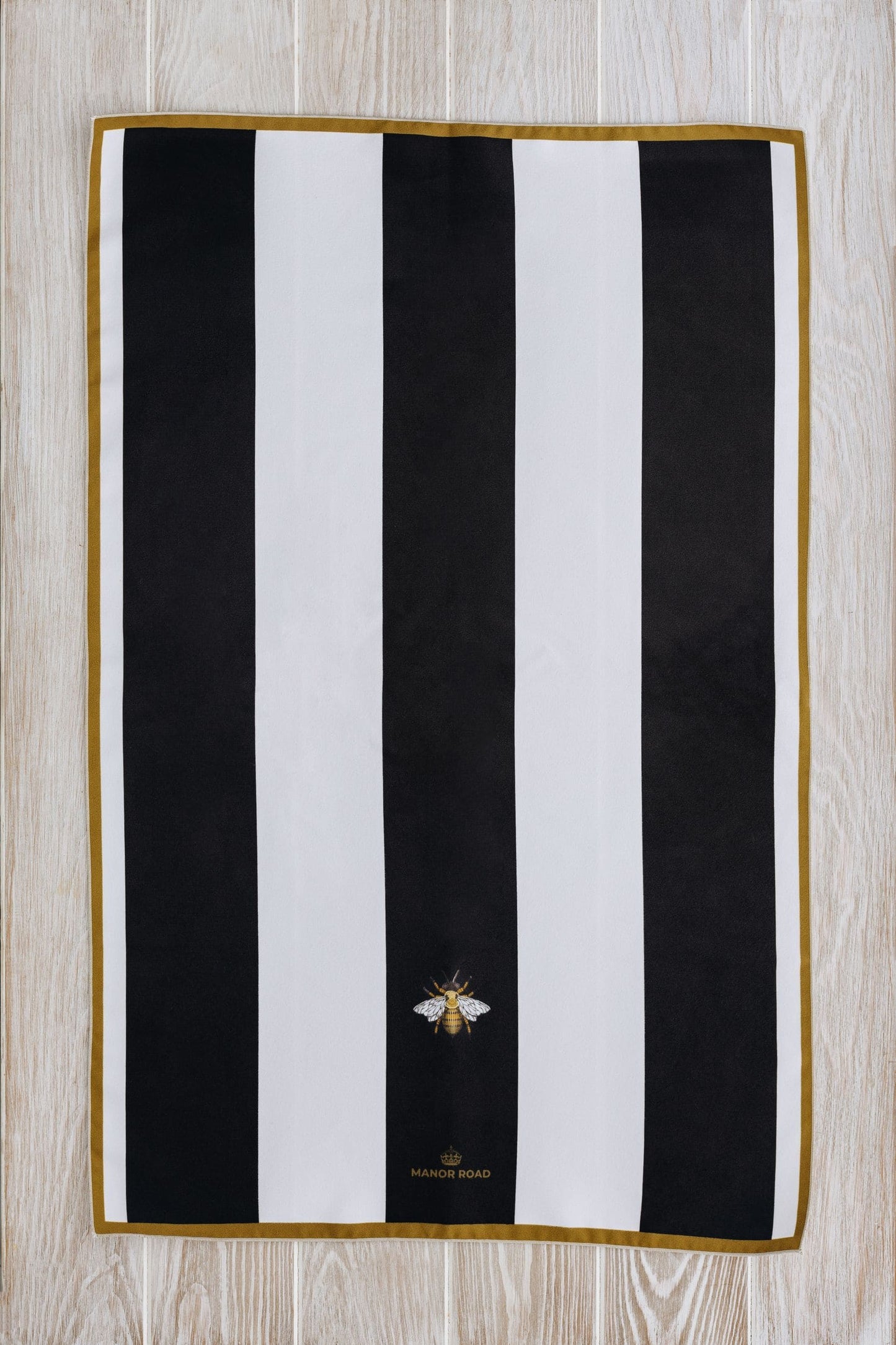 Striped bee microfibre tea towel
