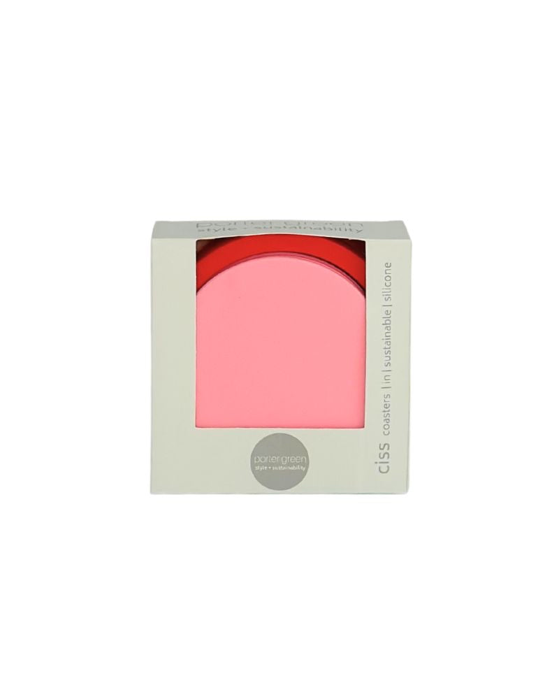 Unbreakable silicone coasters - cherry & blush