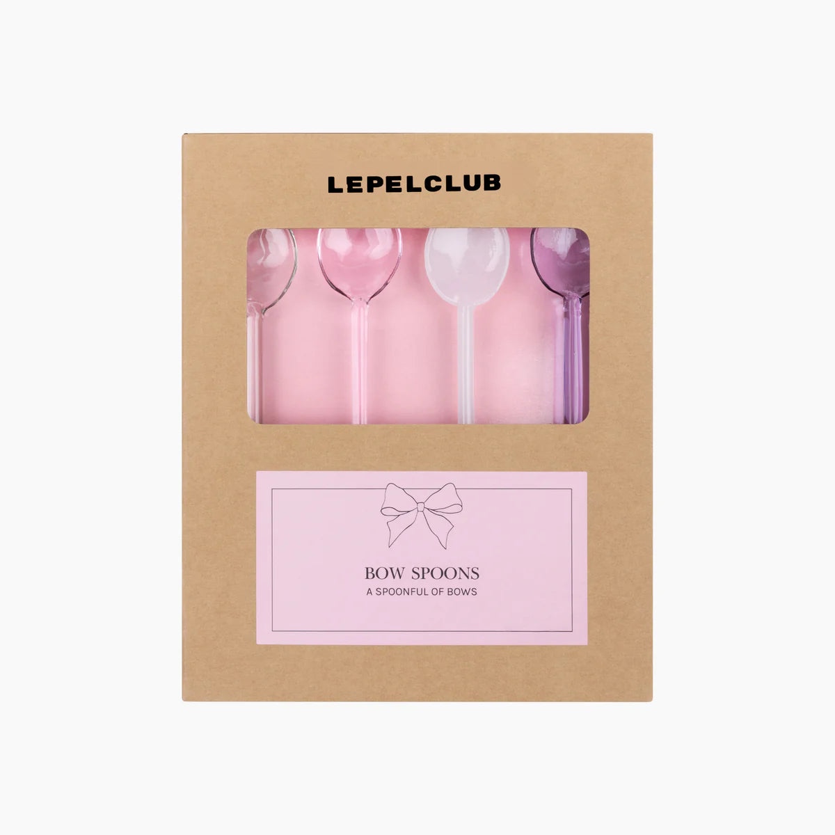 Pastel glass bow spoons - set of four